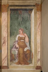 Fresco, Villa dei Vescovi, Luvigliano, Veneto, Italien